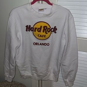 Women’s Small Hard Rock Cafe White Crewneck Sweater